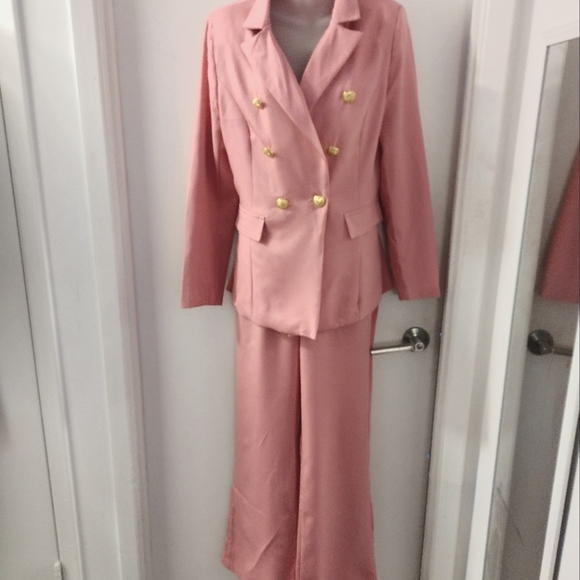 Pretty n Pink Jumpsuit with Blazer. BNWOT M - Picture 5 of 6
